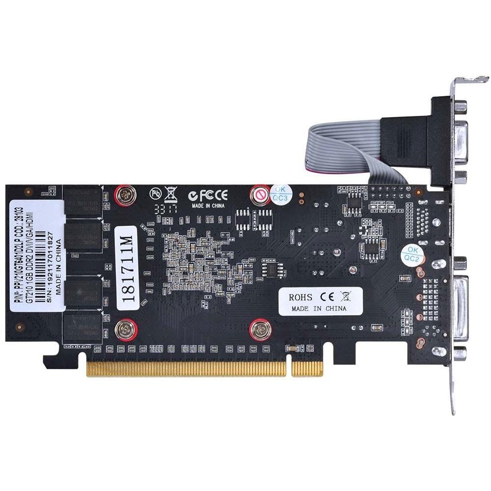 Placa de Vídeo PCYes NVIDIA GeForce GT 210 1GB, DDR2 - PPV210GT6401D2LP