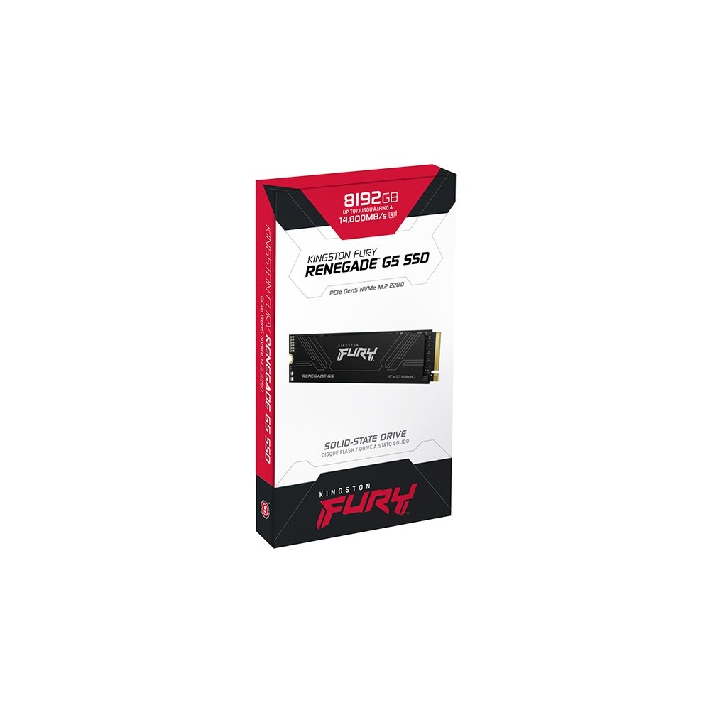 SSD Kingston FURY Renegade, 8192GB, G5, PCIe, M.2 NVMe, Leitura 14.800MBs e Gravação 14.000MBs, Compatível com PS5 - SFYR2D/8T1 SSD Kingston FURY Renegade, 8192GB, G5, PCIe, M.2 NVMe, Leitura 14.800MBs e Gravação 14.000MBs, Compatível com PS5 - SFYR2D/8T1