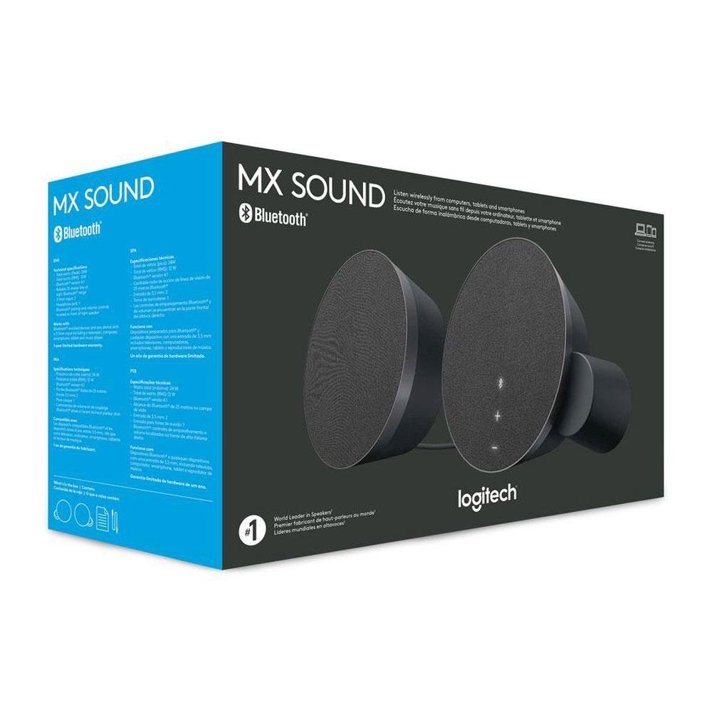 Caixa de Som Logitech MX Sound 2.0 com Conexão 3,5mm ou Bluetooth Multi-Device 2x12W RMS - 980-001287