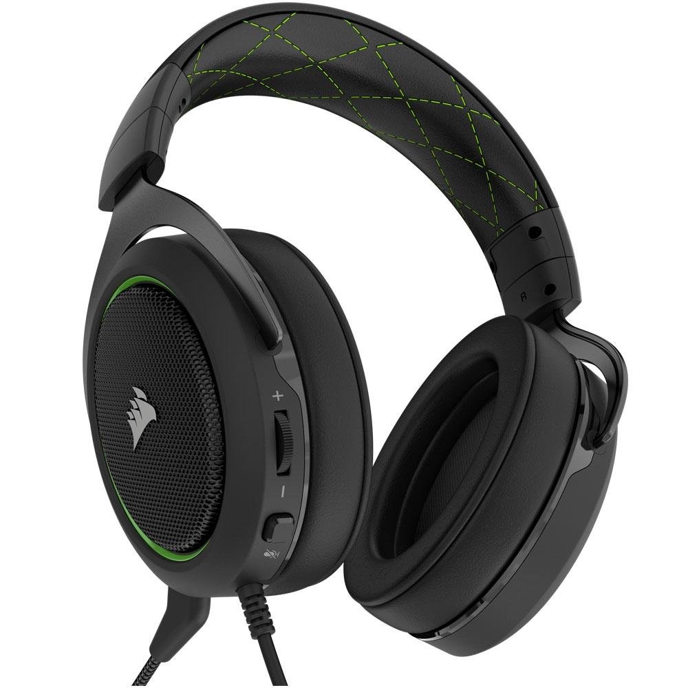Headset Gamer Corsair HS50 P2, Stereo 2.0 , Drivers 50mm, Preto/Verde - CA-9011171-NA Headset Gamer Corsair HS50 P2, Stereo 2.0 , Drivers 50mm, Preto/Verde - CA-9011171-NA