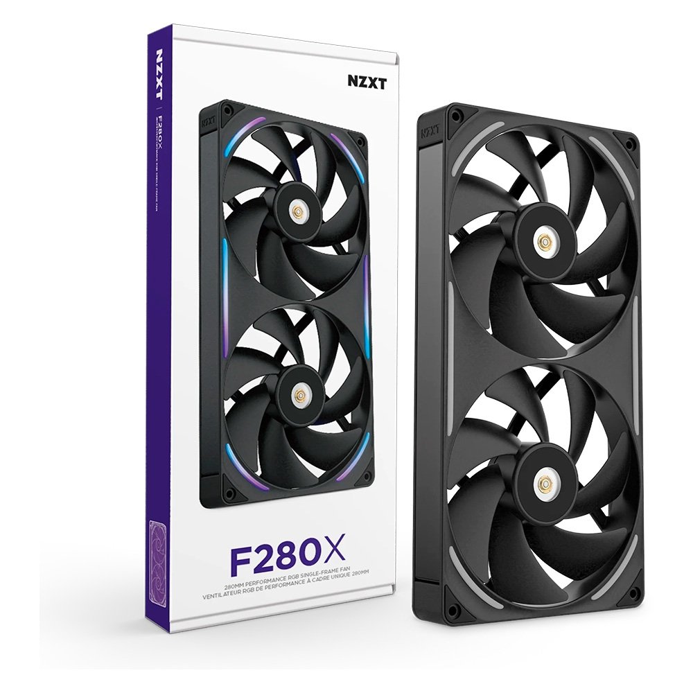 Ventoinha NZXT F280X Performance, 140mm, PWM, RGB, 2x Single-Frame, Preto - RF-U28PN-B1