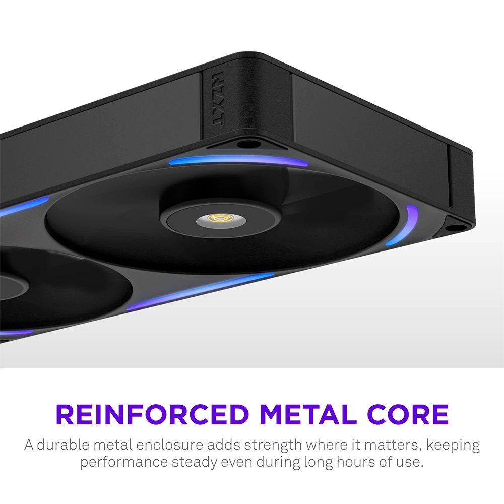 Ventoinha NZXT F280X Performance, 140mm, PWM, RGB, 2x Single-Frame, Preto - RF-U28PN-B1