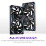 Ventoinha NZXT F280X Performance, 140mm, PWM, RGB, 2x Single-Frame, Preto - RF-U28PN-B1