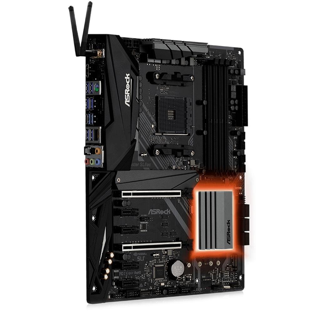 Placa-Mãe ASRock X470 Master SLI/AC, AMD AM4, ATX, DDR4 Placa-Mãe ASRock X470 Master SLI/AC, AMD AM4, ATX, DDR4
