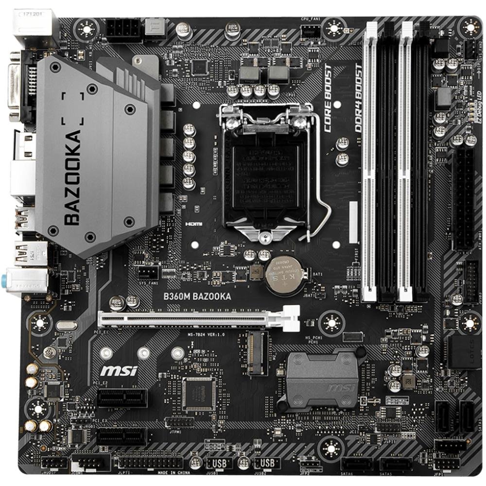 Placa-Mãe MSI B360M Bazooka, Intel LGA 1151, mATX, DDR4