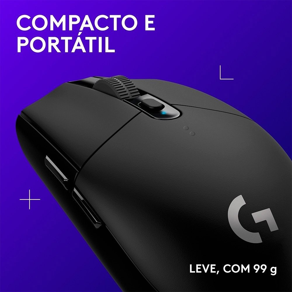Mouse Gamer Sem Fio Logitech G305 LIGHTSPEED, 12000 DPI, 6 Botões, Preto – 910-005281 Mouse Gamer Sem Fio Logitech G305 LIGHTSPEED, 12000 DPI, 6 Botões, Preto – 910-005281
