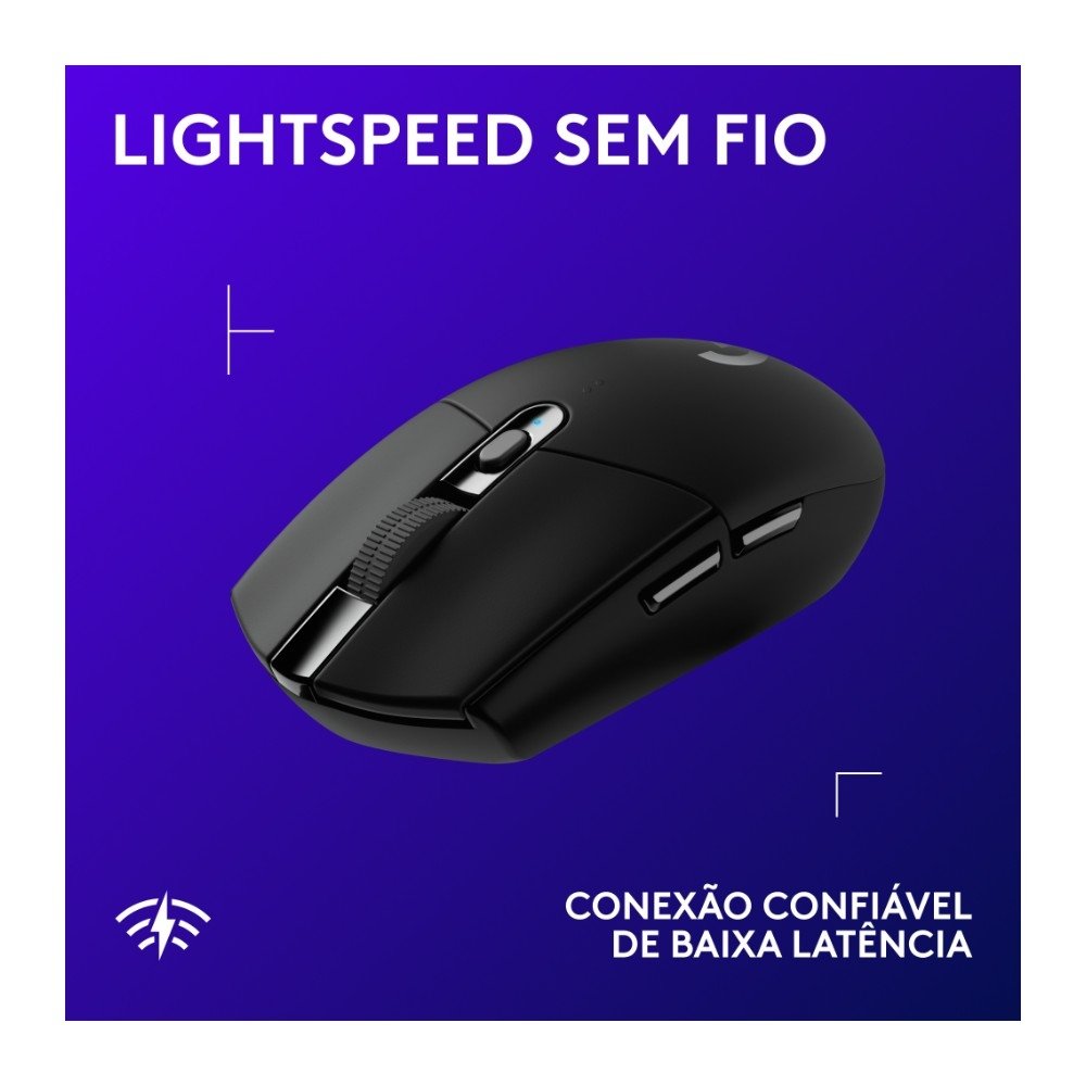 Mouse Gamer Sem Fio Logitech G305 LIGHTSPEED, 12000 DPI, 6 Botões, Preto - 910-005281 Mouse Gamer Sem Fio Logitech G305 LIGHTSPEED, 12000 DPI, 6 Botões, Preto - 910-005281
