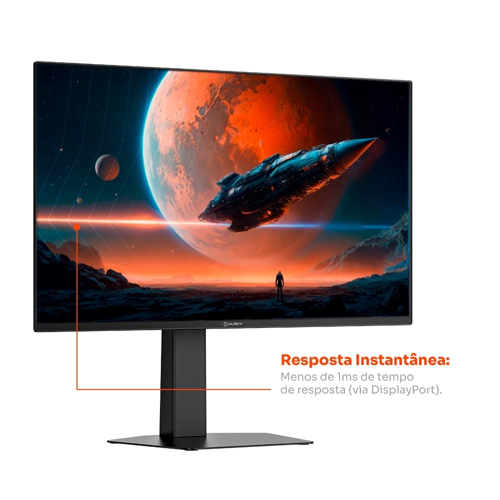 Monitor Gamer Husky Boreal OLED 27", QHD, 240Hz, RGB, DisplayPort e HDMI, 1.07B Cores, Ajuste de Ângulo, Preto - HMG00727