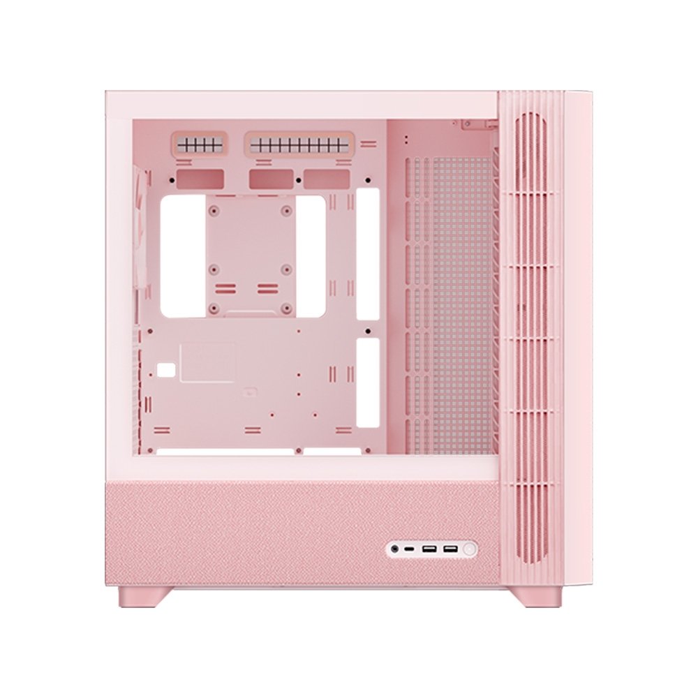 Gabinete Gamer TRYX Flova F50, Mid-Tower, ATX, com Fan Cross-Flow e Vidro Temperado, Rosa, Sem Fonte - C-F500F-FM1E-G0Q Gabinete Gamer TRYX Flova F50, Mid-Tower, ATX, com Fan Cross-Flow e Vidro Temperado, Rosa, Sem Fonte - C-F500F-FM1E-G0Q