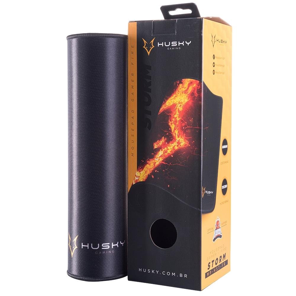 Mousepad Gamer Husky Fire Storm | KaBuM!