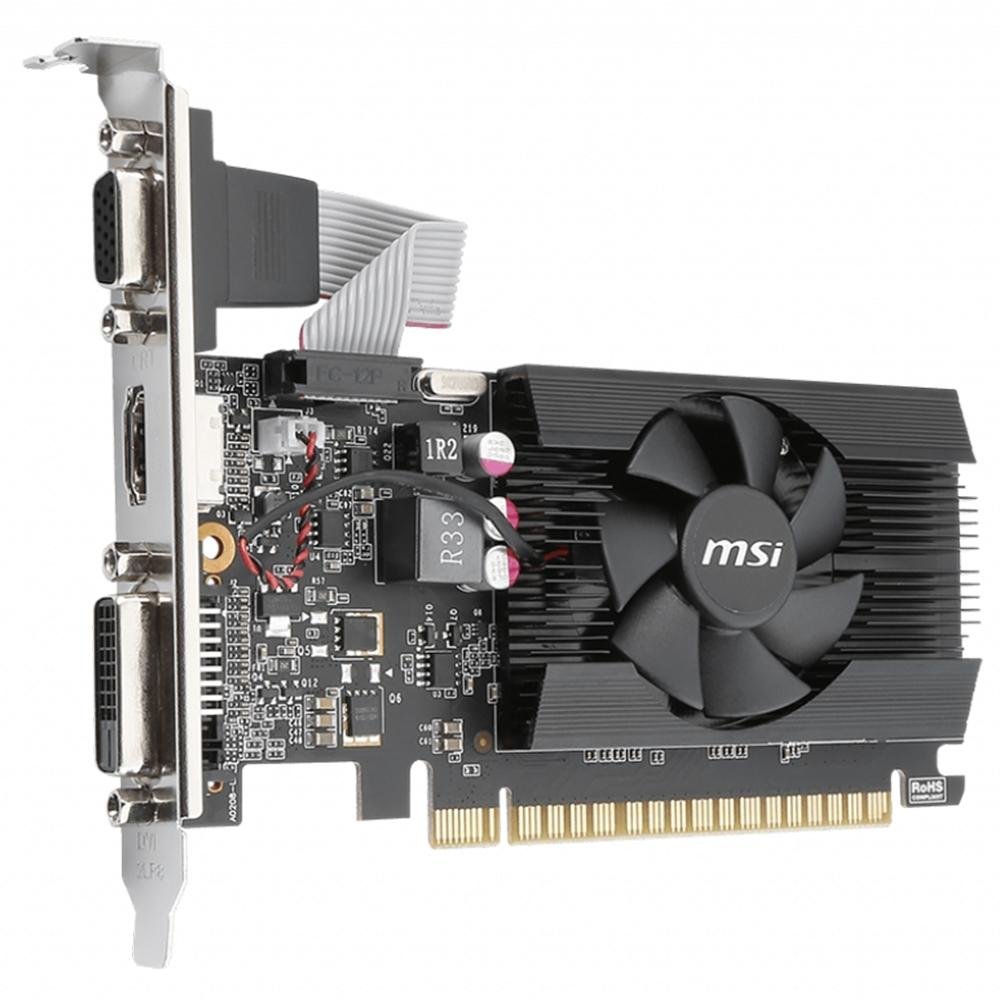 Placa de Vídeo MSI NVIDIA GeForce GT 710 2GD3 LP 2GB, DDR3