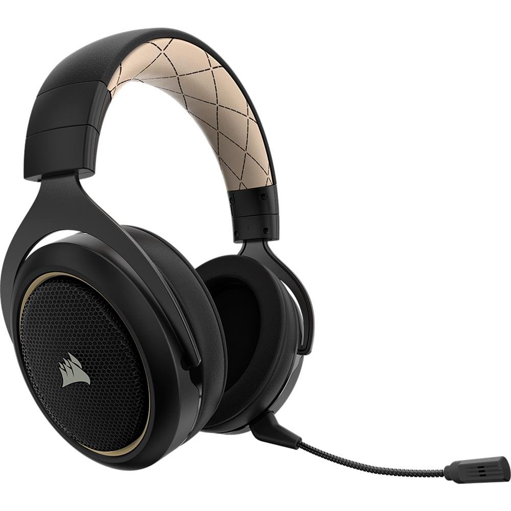 Headset Gamer Corsair HS70 Wireless, 7.1 Surround, Drivers 50mm, Preto/Creme - CA-9011178-NA Headset Gamer Corsair HS70 Wireless, 7.1 Surround, Drivers 50mm, Preto/Creme - CA-9011178-NA