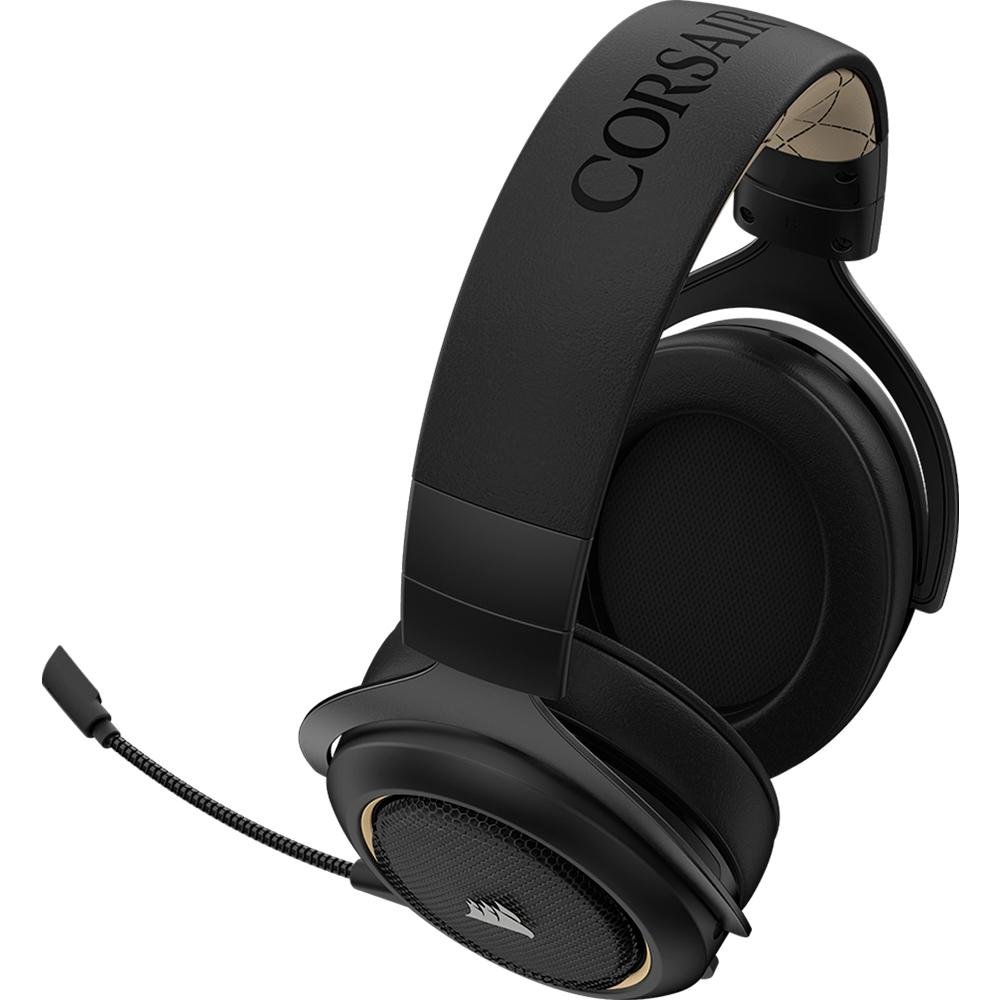Headset Gamer Corsair HS70 Wireless, 7.1 Surround, Drivers 50mm, Preto/Creme - CA-9011178-NA Headset Gamer Corsair HS70 Wireless, 7.1 Surround, Drivers 50mm, Preto/Creme - CA-9011178-NA