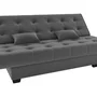 Sofá Cama Laila Veludo Light Cinza Matrix.