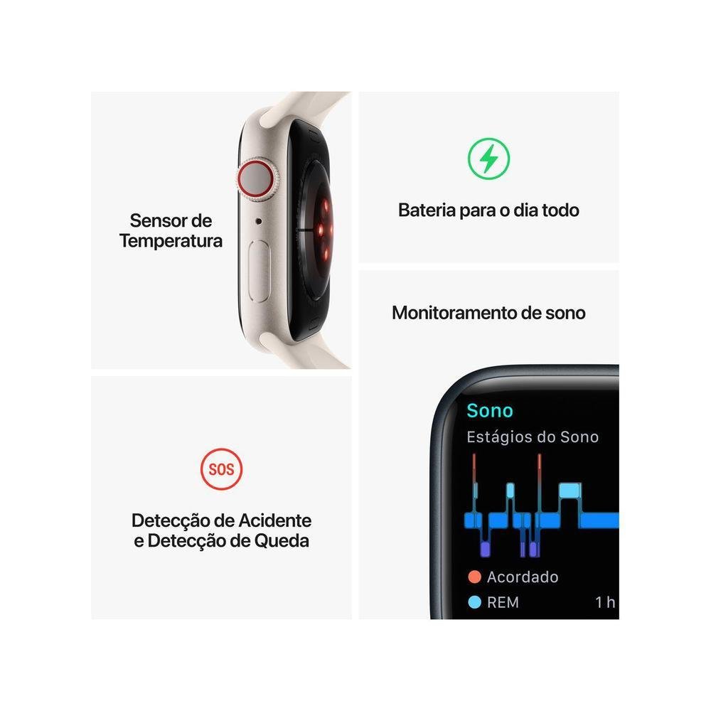 Apple Watch Series 8 45mm GPS + Cellular Caixa | KaBuM!