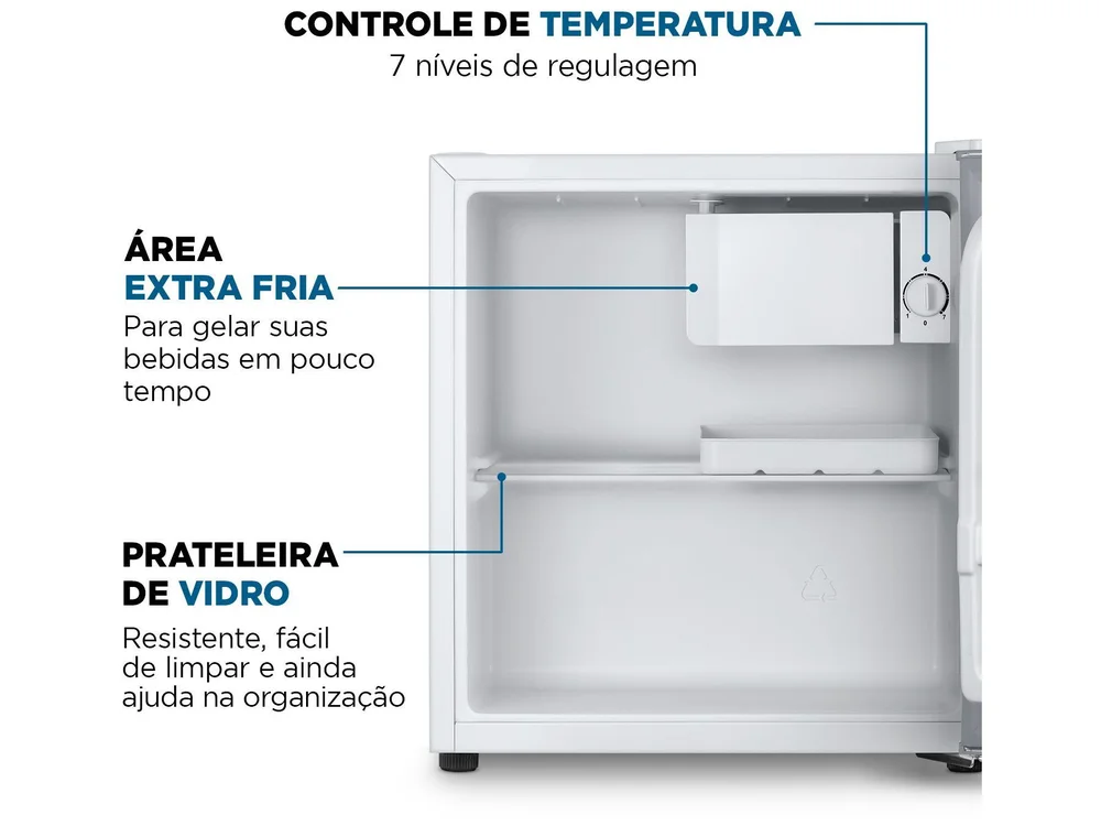Frigobar Mondial 46L Branco e Cinza FGB-01-W50 Frigobar Mondial 46L Branco e Cinza FGB-01-W50