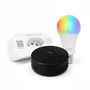 Kit Automação Residencial Wi-fi, Lâmpada RGB, Tomada Inteligente, Controle Remoto Universal Compatível Alexa Google Home