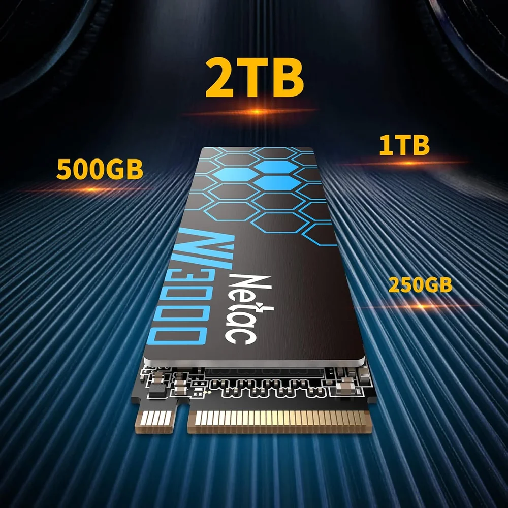 SSD Netac Nv3000 250gb M.2 Nvme Pcie Gen3x4, Leitura 3100mb/s, Com Dissipador SSD Netac Nv3000 250gb M.2 Nvme Pcie Gen3x4, Leitura 3100mb/s, Com Dissipador