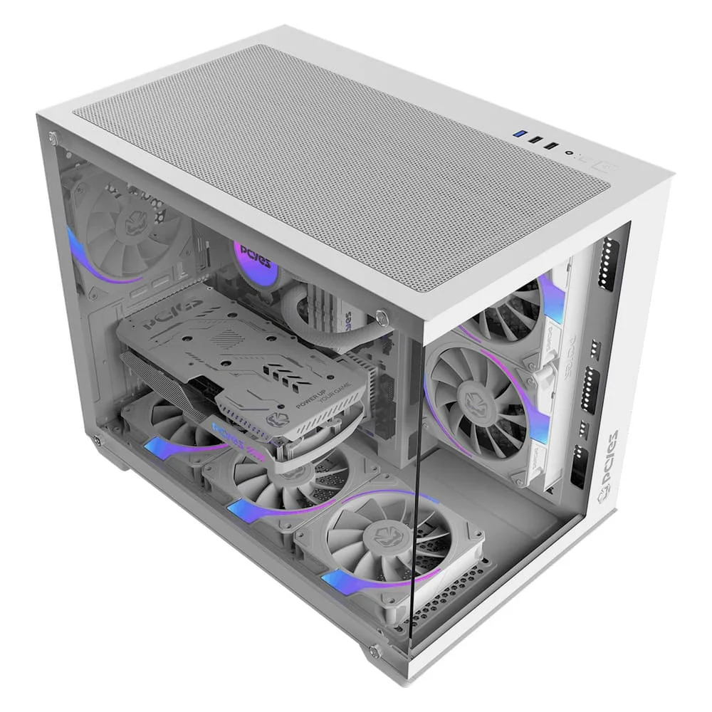 Gabinete Gamer PCyes Forcefield V2 White Ghost - Gffv2wg Gabinete Gamer PCyes Forcefield V2 White Ghost - Gffv2wg