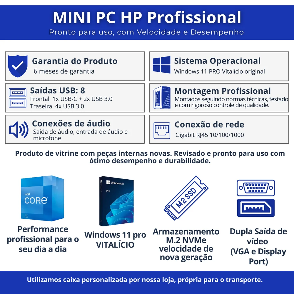 Minipc Hp Elitedesk G4 i5 Oitava Geracao 32gb Ddr4 M2-512 Gb Wifi Win11 em Campinas - foto 4