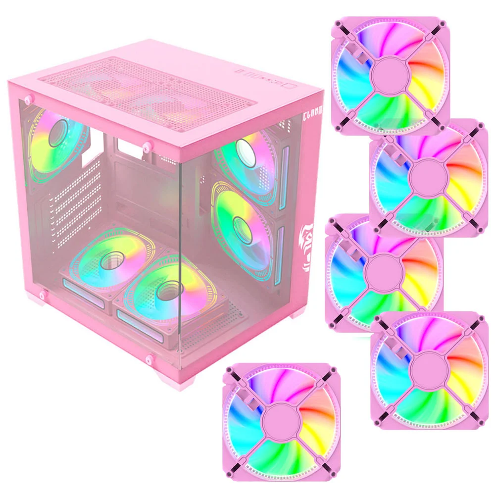 Gabinete Gamer Grodd Candy + 5 Fan RGB Candy - Clanm Gabinete Gamer Grodd Candy + 5 Fan RGB Candy - Clanm