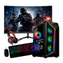 Computador PC Gamer I7 6ª 16gb Ram 2tb Nvme RX 590 Monitor 23" Curvo Gabinete e Combo Preto
