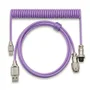 Cabo Aviador Usb-c Enrolado 3m P/ Teclado Mecânico Roxo - Atwe Eletrônicos