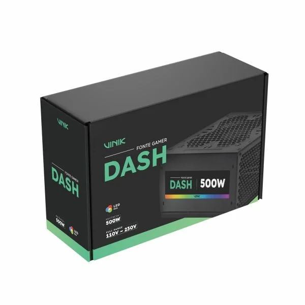 Fonte Gamer Dash 500w Preto Com Fan LED RGB - Vfg500wpr