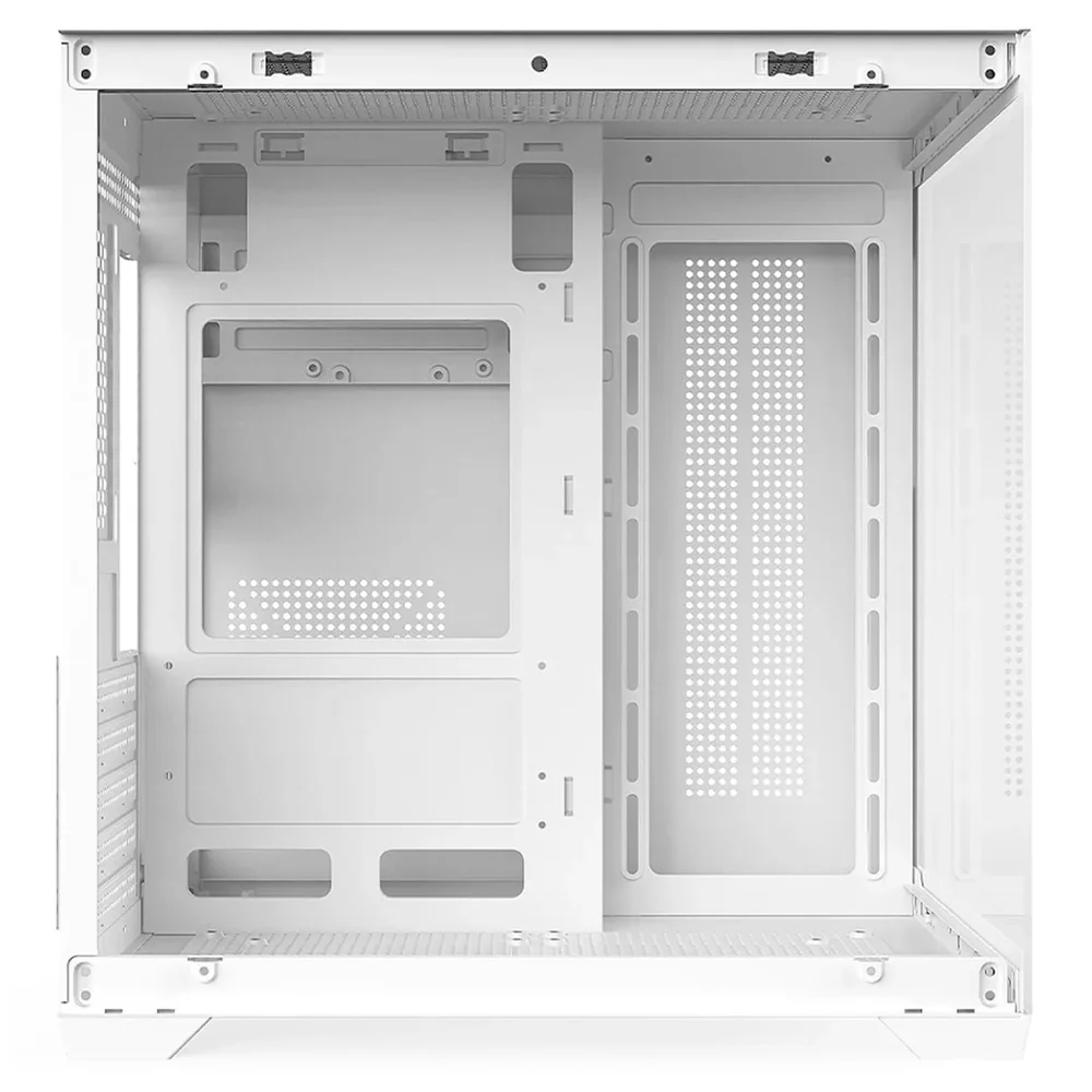 Gabinete Clanm Grodd Snow Branco Mid Tower mATX mini-ITX Suporta VGA 330mm Cooler 160mm ATX