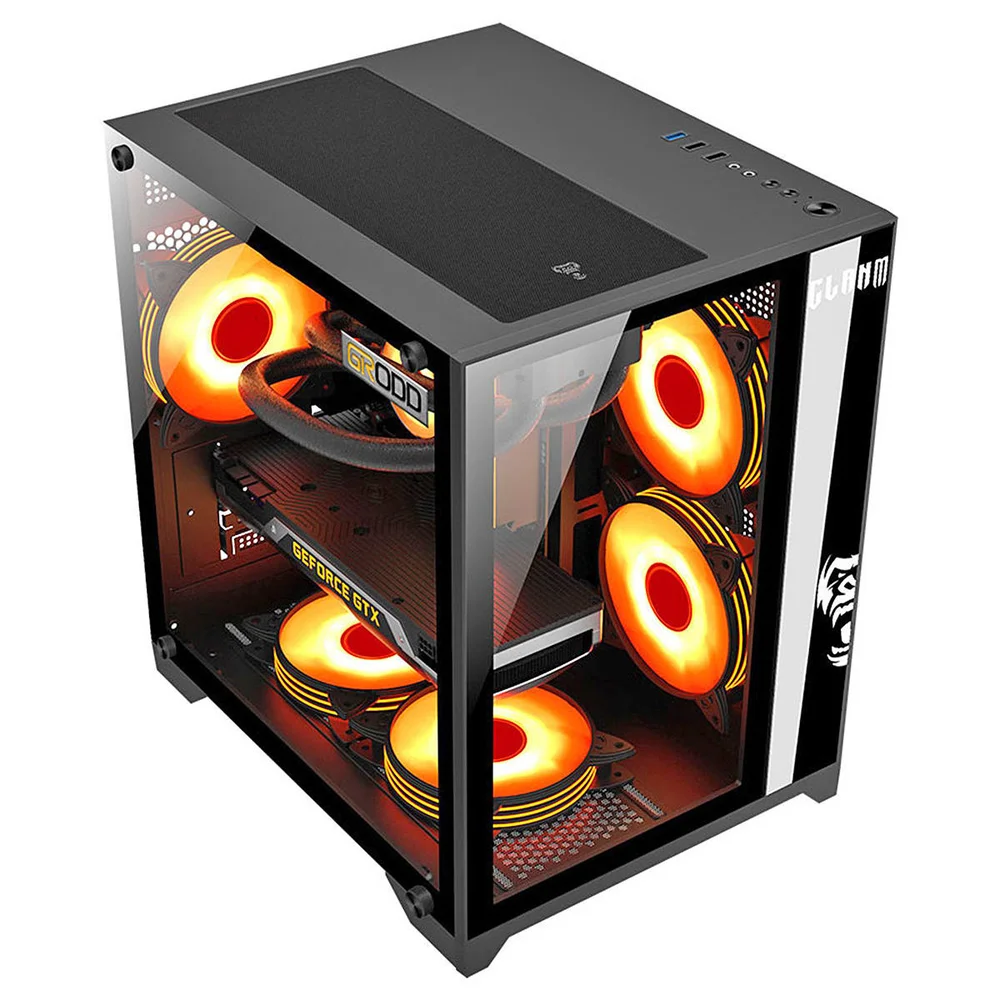 Gabinete Gamer Grodd Clanm Mid Tower Preto Miniitx Matx Aço E Vidro 350x270x350mm Portas Usb 3.0 E Usb 2.0, O Grodd Clan Gabinete Gamer Grodd Clanm Mid Tower Preto Miniitx Matx Aço E Vidro 350x270x350mm Portas Usb 3.0 E Usb 2.0, O Grodd Clan