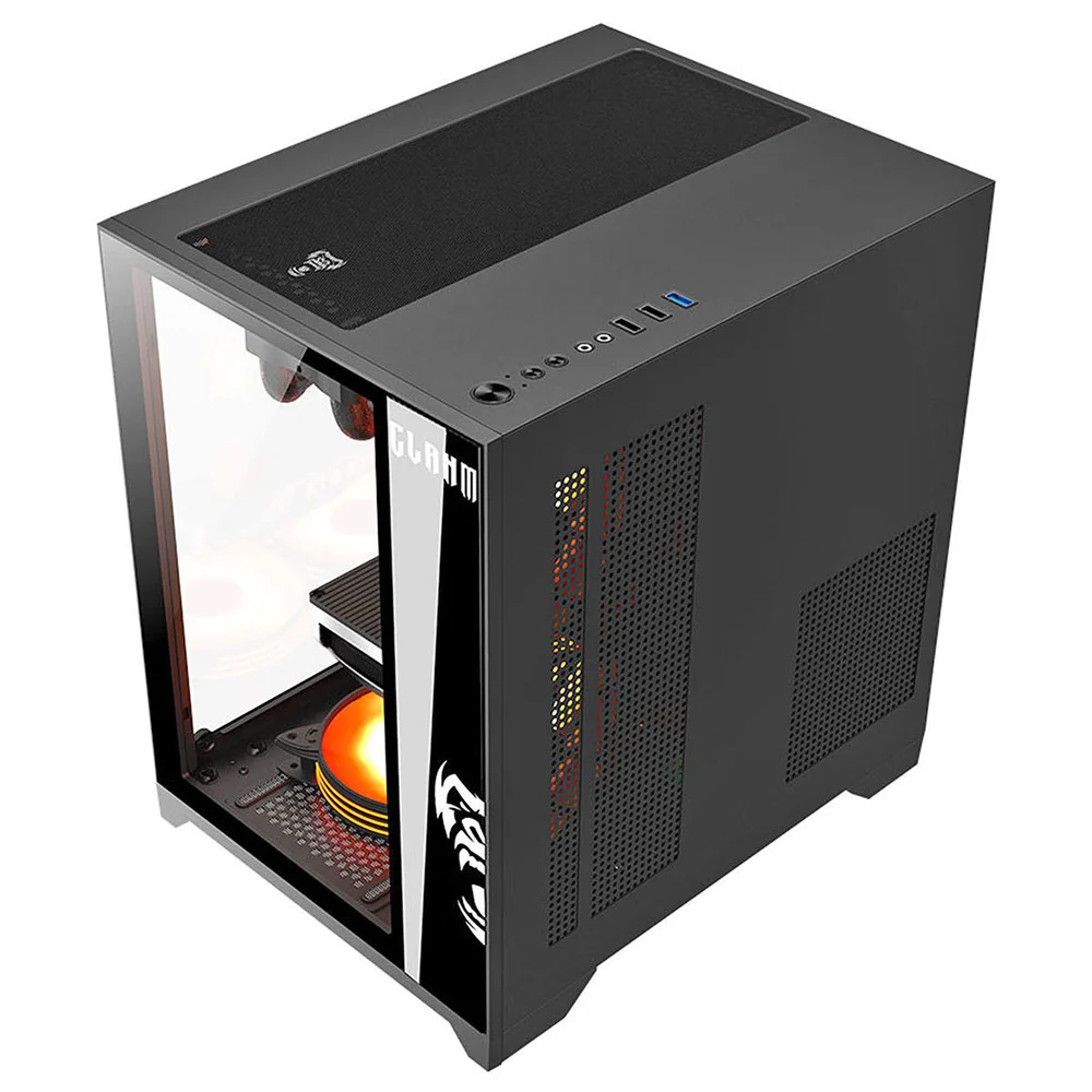 Gabinete Gamer Grodd Clanm Mid Tower Preto Miniitx Matx Aço E Vidro 350x270x350mm Portas Usb 3.0 E Usb 2.0, O Grodd Clan Gabinete Gamer Grodd Clanm Mid Tower Preto Miniitx Matx Aço E Vidro 350x270x350mm Portas Usb 3.0 E Usb 2.0, O Grodd Clan
