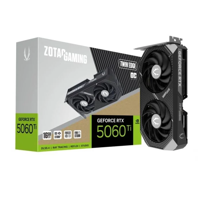 Placa De Vídeo Zotac Nvidia Geforce RTX 5060 Ti Twin Edge Oc 16gb Gddr7 128 Bits - Zt-b50620h-10a Placa De Vídeo Zotac Nvidia Geforce RTX 5060 Ti Twin Edge Oc 16gb Gddr7 128 Bits - Zt-b50620h-10a