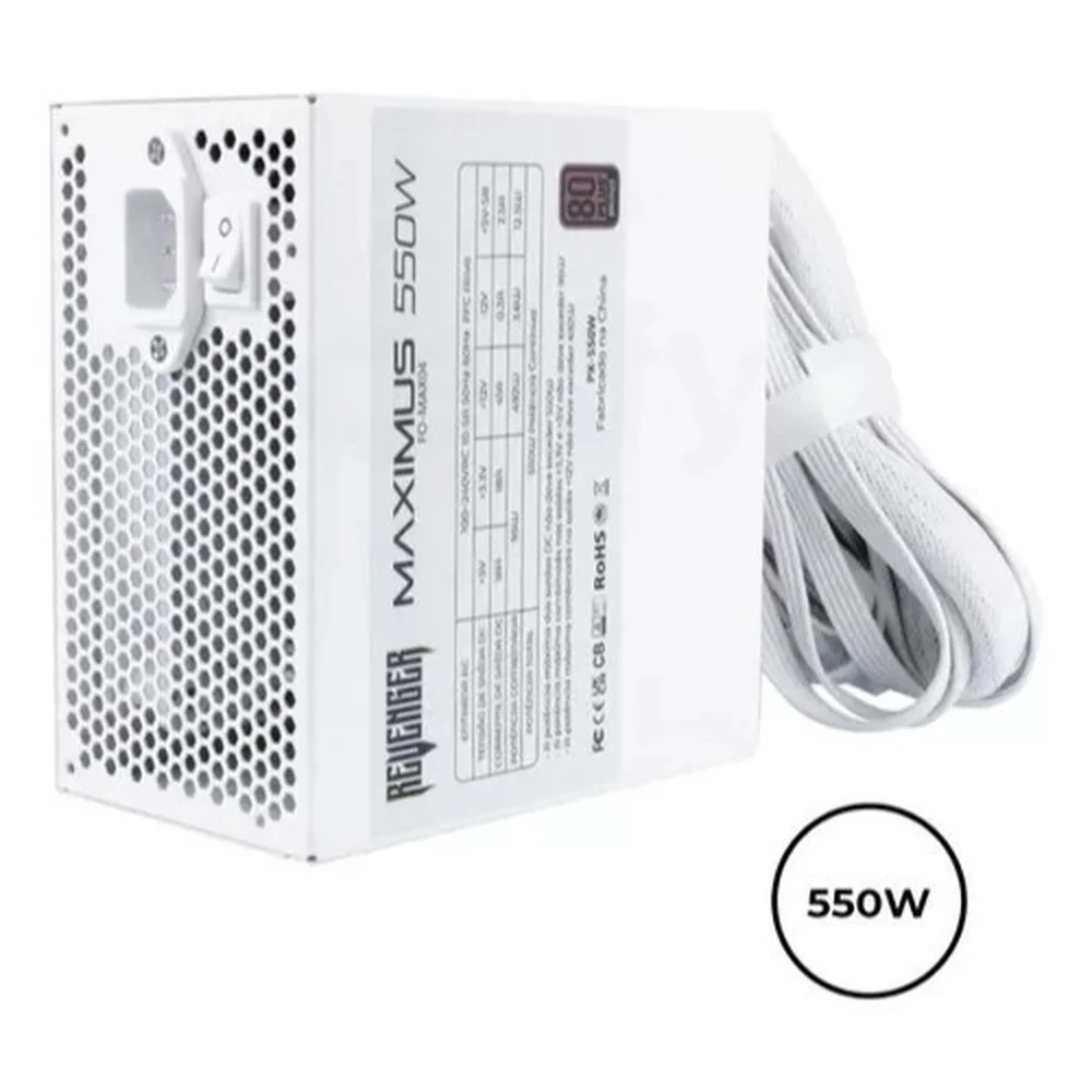 Fonte De Alimentação Gamer 550w Maximus Computador Pfc Ativo Fonte De Alimentação Gamer 550w Maximus Computador Pfc Ativo