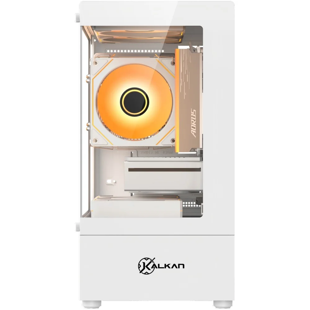 Gabinete Gamer Kalkan Hakon S/fan S/fonte Micro-atx Vidro Temperado Duplo Usb 3.0 Panorâmico Branco - Klk00081
