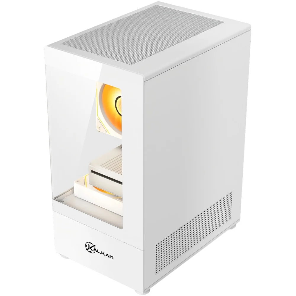 Gabinete Gamer Kalkan Hakon S/fan S/fonte Micro-atx Vidro Temperado Duplo Usb 3.0 Panorâmico Branco - Klk00081