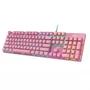 Teclado Mecânico Rosa Aula S2022 RGB Switch Blue Usb Layout Us Gamer