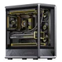 Gabinete Gamer Jonsbo D401 Mid Tower Preto - Visão Panorâmica 270°, Suporte Para Placas Back-connect E Dual 360mm - Preto