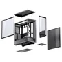 Gabinete Gamer Jonsbo D401 Mid Tower Preto - Visão Panorâmica 270°, Suporte Para Placas Back-connect E Dual 360mm - Preto