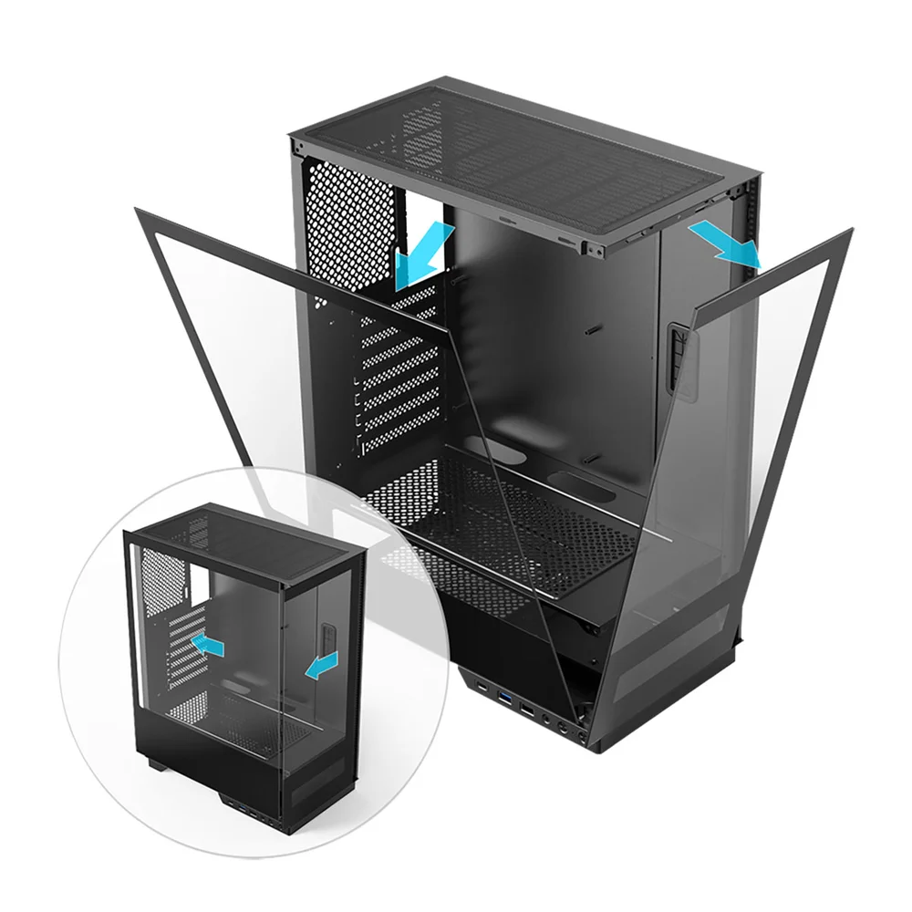 Gabinete Gamer Mid Tower Sem Fan Sem Fonte Gab120 Arch I Preto Aerion
