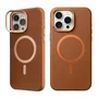 Capa Magnética Couro Premium Iphone 16 + Películas Reforçada Para Câmera
