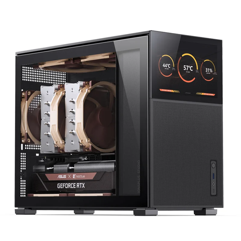 Gabinete Preto Atx Alumínio Jonsbo D31 Mesh Screen (com Tela Lcd) - Preto Gabinete Preto Atx Alumínio Jonsbo D31 Mesh Screen (com Tela Lcd) - Preto