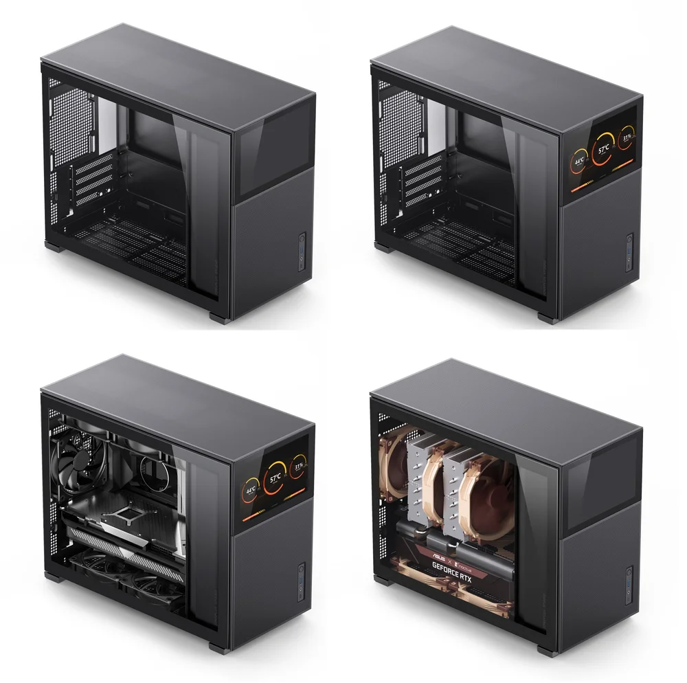 Gabinete Preto Atx Alumínio Jonsbo D31 Mesh Screen (com Tela Lcd) - Preto Gabinete Preto Atx Alumínio Jonsbo D31 Mesh Screen (com Tela Lcd) - Preto