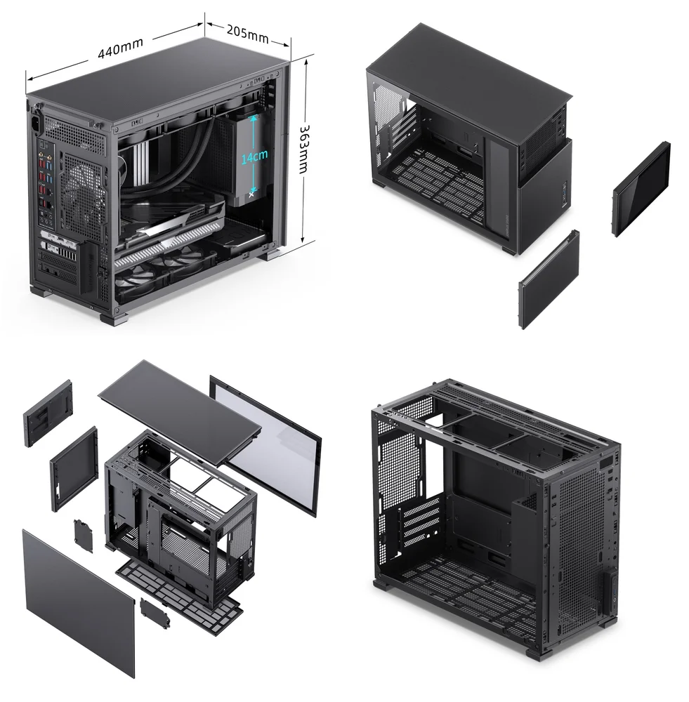 Gabinete Preto Atx Alumínio Jonsbo D31 Mesh Screen (com Tela Lcd) - Preto Gabinete Preto Atx Alumínio Jonsbo D31 Mesh Screen (com Tela Lcd) - Preto