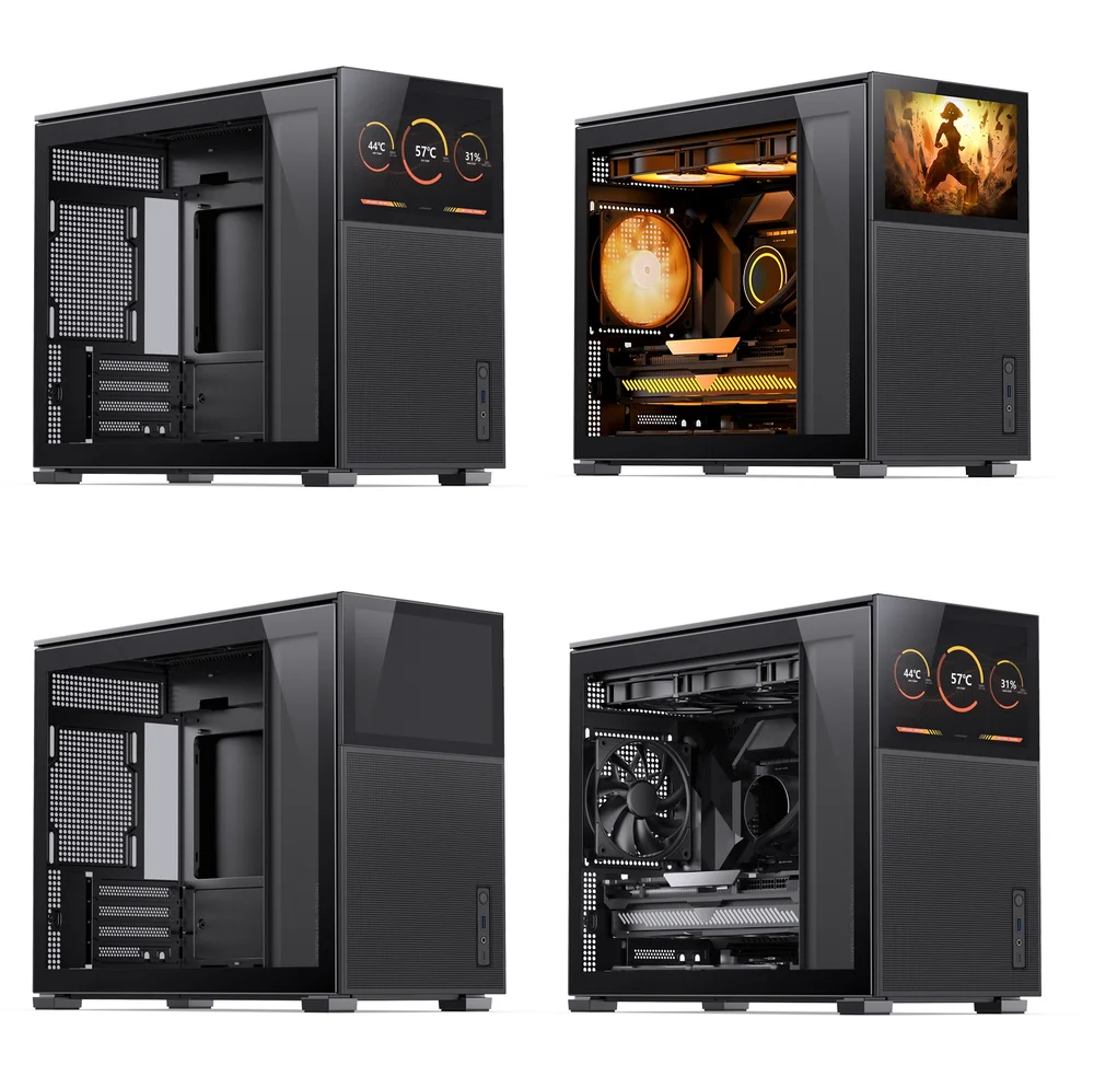 Gabinete Preto Atx Alumínio Jonsbo D31 Mesh Screen (com Tela Lcd) - Preto Gabinete Preto Atx Alumínio Jonsbo D31 Mesh Screen (com Tela Lcd) - Preto
