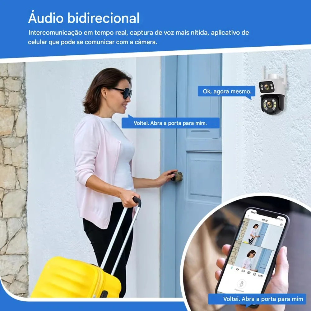 Kit 3 Cameras De Vigilancia Segurança Comercial Residencial  Wifi Uso Externo Interno Lente Dupla Câmera Ip Visao Noturn