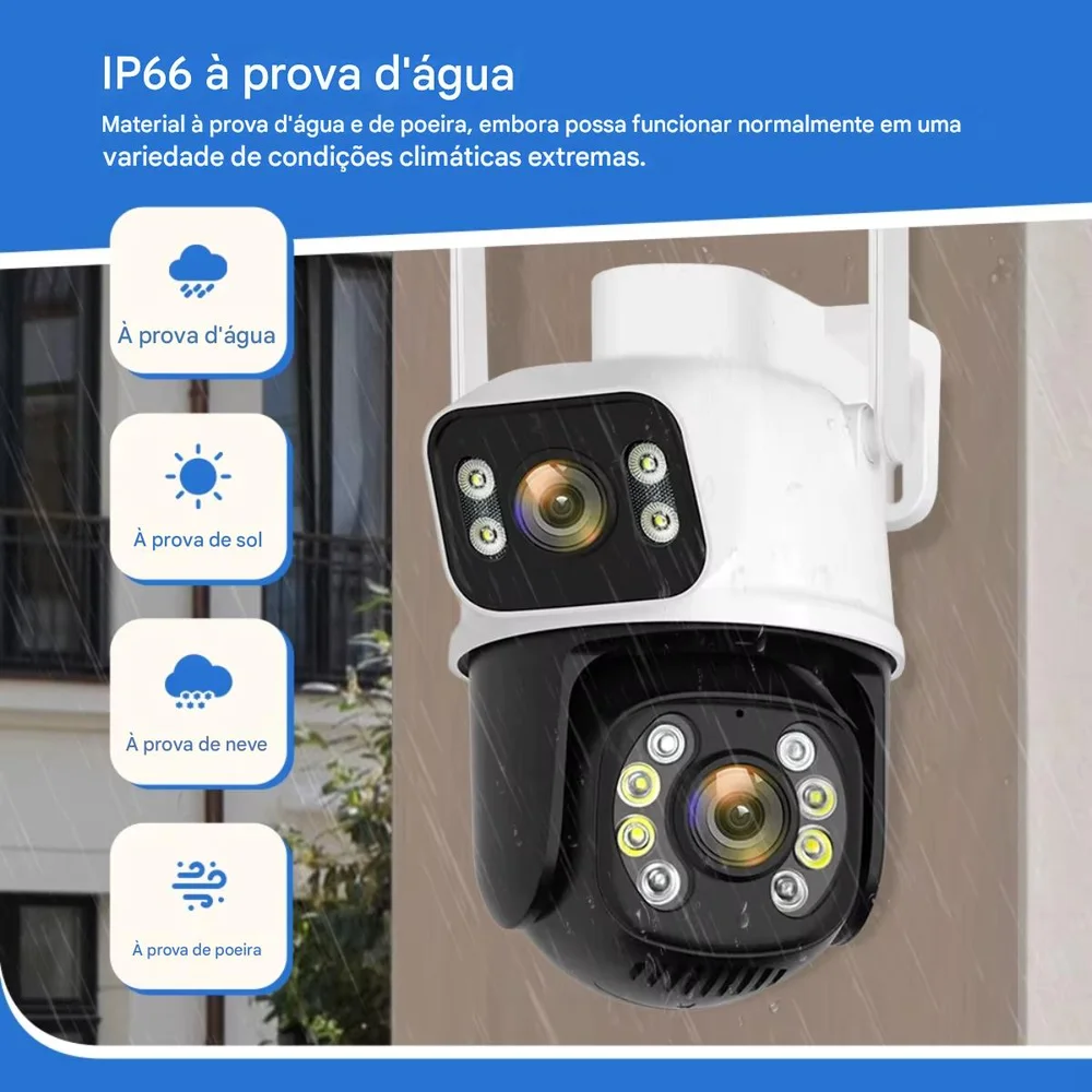 Kit 3 Cameras De Vigilancia Segurança Comercial Residencial  Wifi Uso Externo Interno Lente Dupla Câmera Ip Visao Noturn