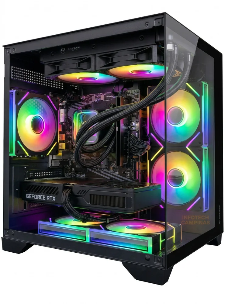 PC Gamer Aquário Preto Ryzen 7 5700x RTX 5050 8GB