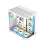 Gabinete Gamer Mid Tower Áquario Vidro Temperado White Atx/m-atx Sem Fonte Com 7 Fans Rainbow RGB D-matx08