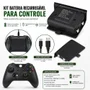 Kit Com 2 Baterias E Cabo Carregador Compatível Com X Box One