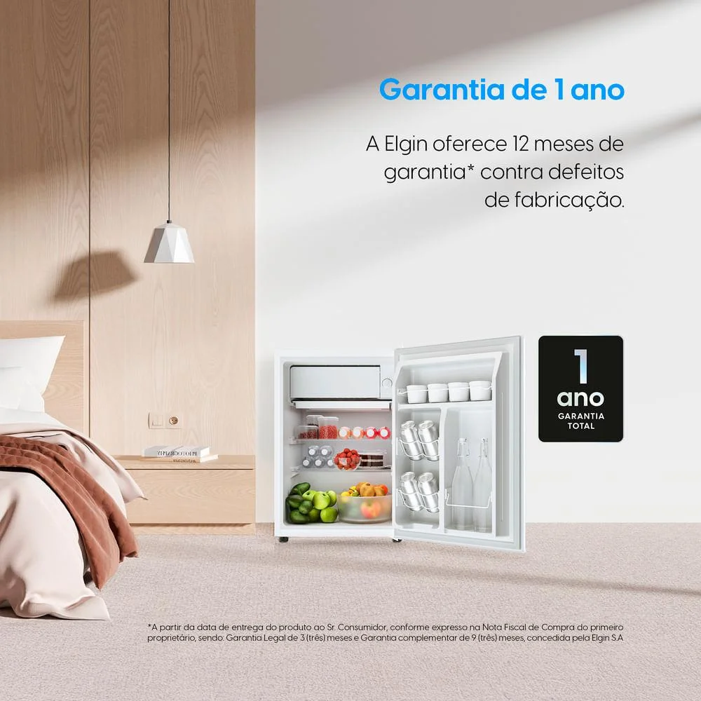 Frigobar 47 Litros Elgin Porta Reversível Compartimento Extra Frio Bafn047d2na Branco 220v